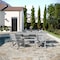 Flash Furniture Abraham Indoor/Outdoor 72-in Rectangle Recycled HDPE Adirondack Dining Table for 6 in Gray LE-HMP-158-01-GRY-GG - alternate 8